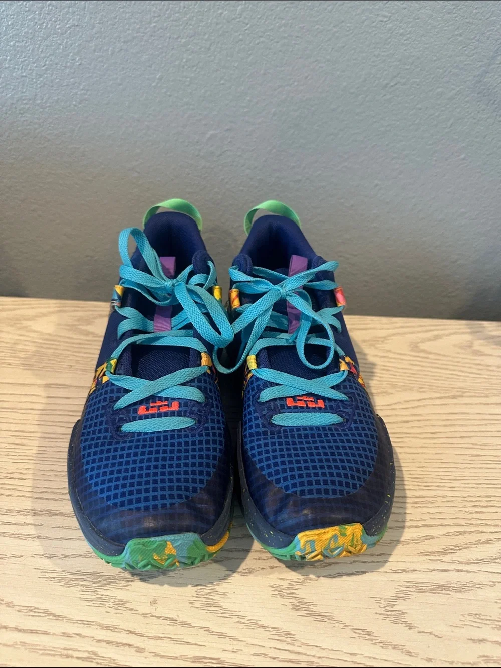 Nike Kids Blue Sneakers with Teal Accents